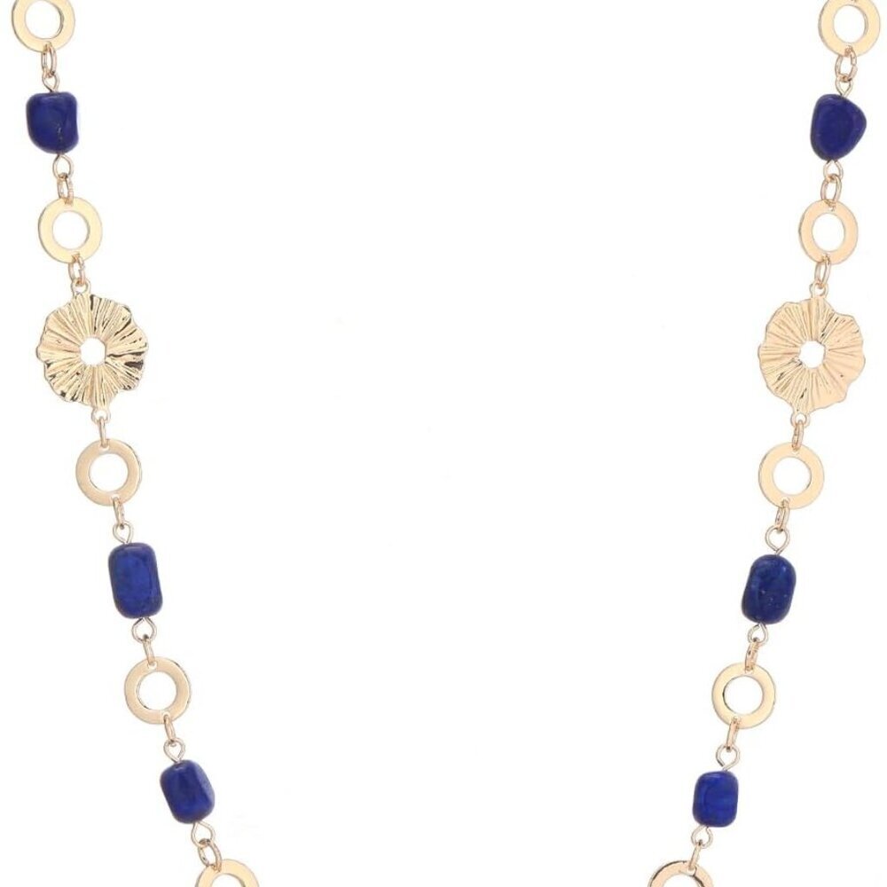 Long Gold Beaded Necklace Women Natural Stone Boho Layered Jewelry